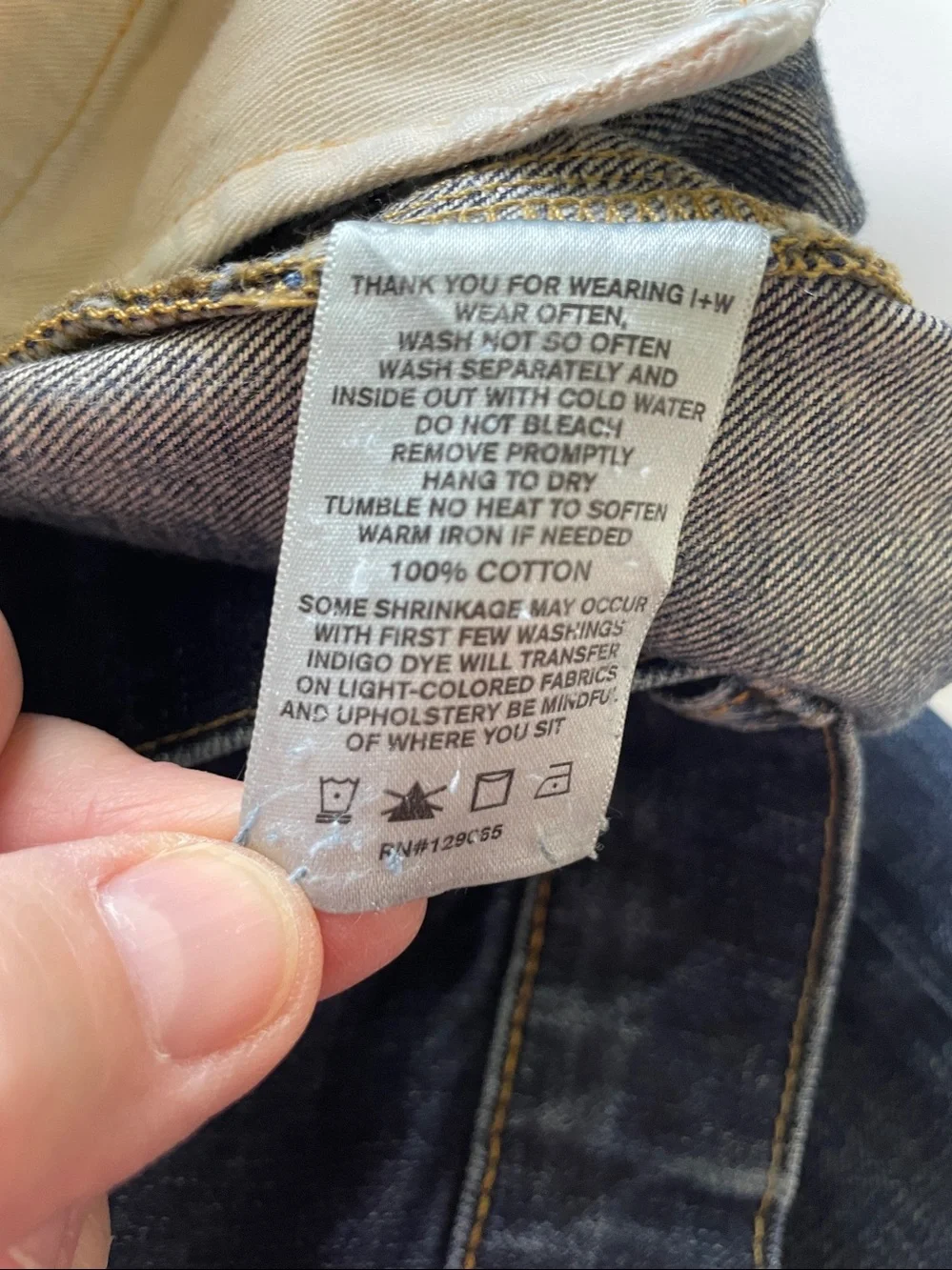 Dark Denim Heritage Workwear Slim Button Fly Jeans 35 Imogene & Willie Barton